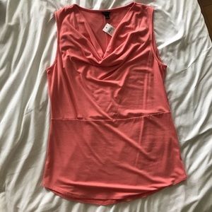 Coral Cowl Neck Tank